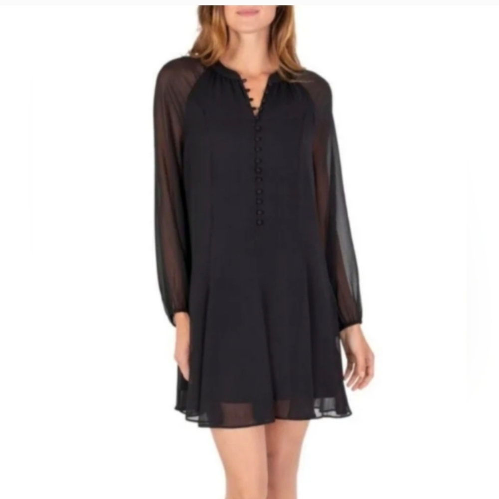 Joie Limited Edition Caviar Balloon Sleeve Dress Msrp $378 Sz L NWT - Picture 5 of 11